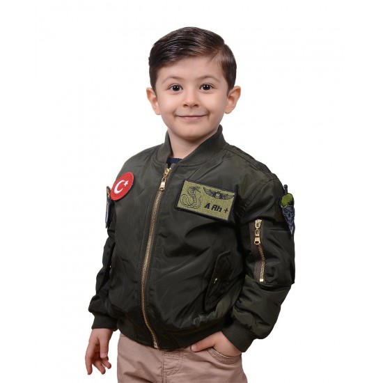 ÇOCUK UÇUŞ MONTU HAKİ RENK ÇOCUK UÇUŞ MONTU HAKİ RENK