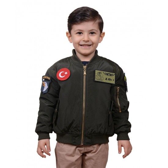 ÇOCUK UÇUŞ MONTU HAKİ RENK ÇOCUK UÇUŞ MONTU HAKİ RENK