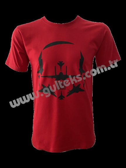 JET UÇAKLARI KIRMIZI T-SHIRT