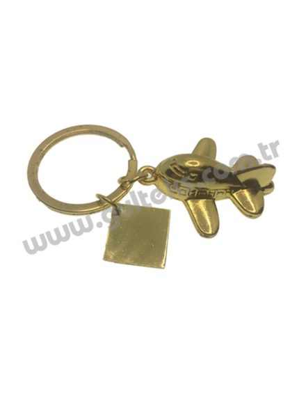 METAL UÇAK ANAHTARLIK - ALTIN RENK